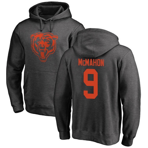 Chicago Bears Men Ash Jim McMahon One Color NFL Football #9 Pullover Hoodie Sweatshirts